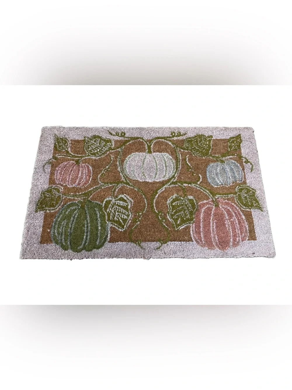 Anthropologie Bruna Autumn Pumpkin Printed Coir Doormat - Multicolor (18”x30”)